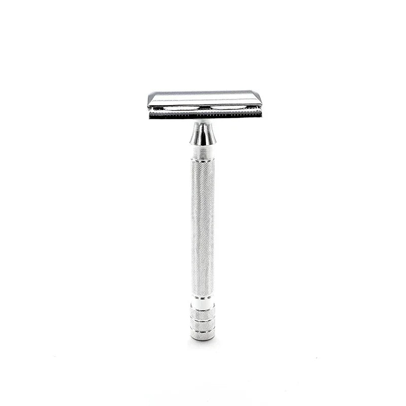 Double Edge Classic Mens Shaving Mild Hair Removal Shaver It With Small Brush Adjustable Safety Razor Face Razor Vue Silver