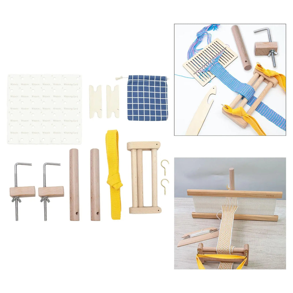Warping Pegs And Clamp Handcraft Wood Craftsmanship Offering Easy And Wide Application For Weavers Strap Weaving Vue