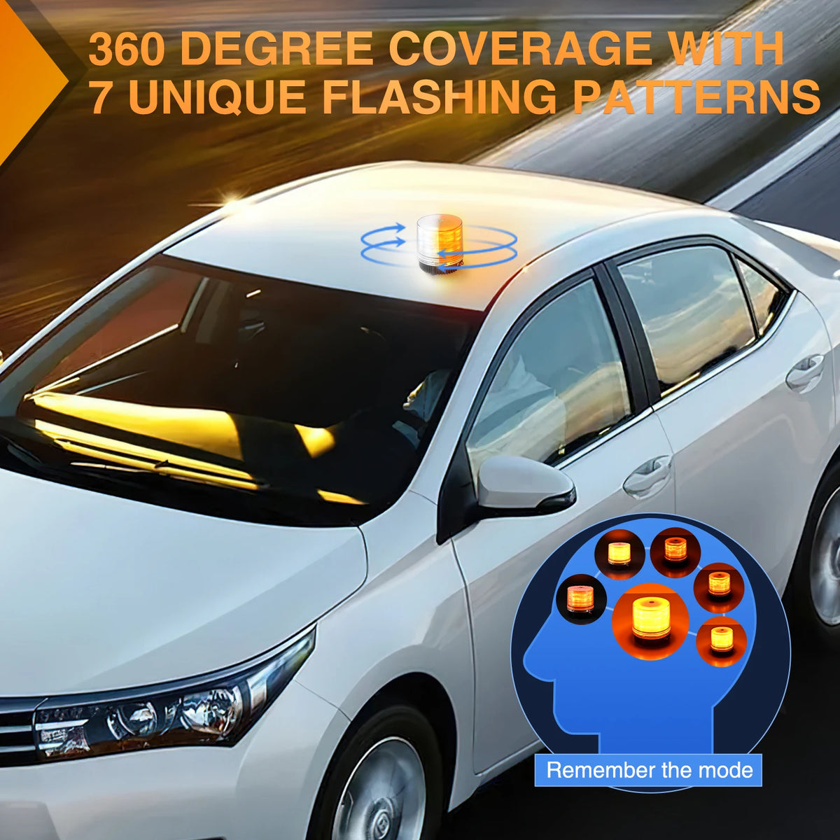 Nilight Vehicle Roof-Mounted Flashing Light, Rotating Warning Light,Vehicle Light With Magnetic Base for Car Decorativ Vue