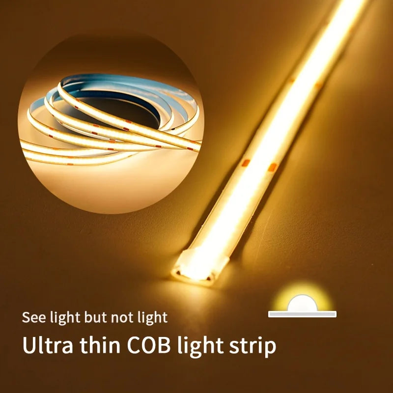 COB Strip LED Light 5V 320LEDs/M Touch Sensor Dimmable RA90 High Density Flexible Ribbon Tape DIY TV Mirror Backlight For Home Vue
