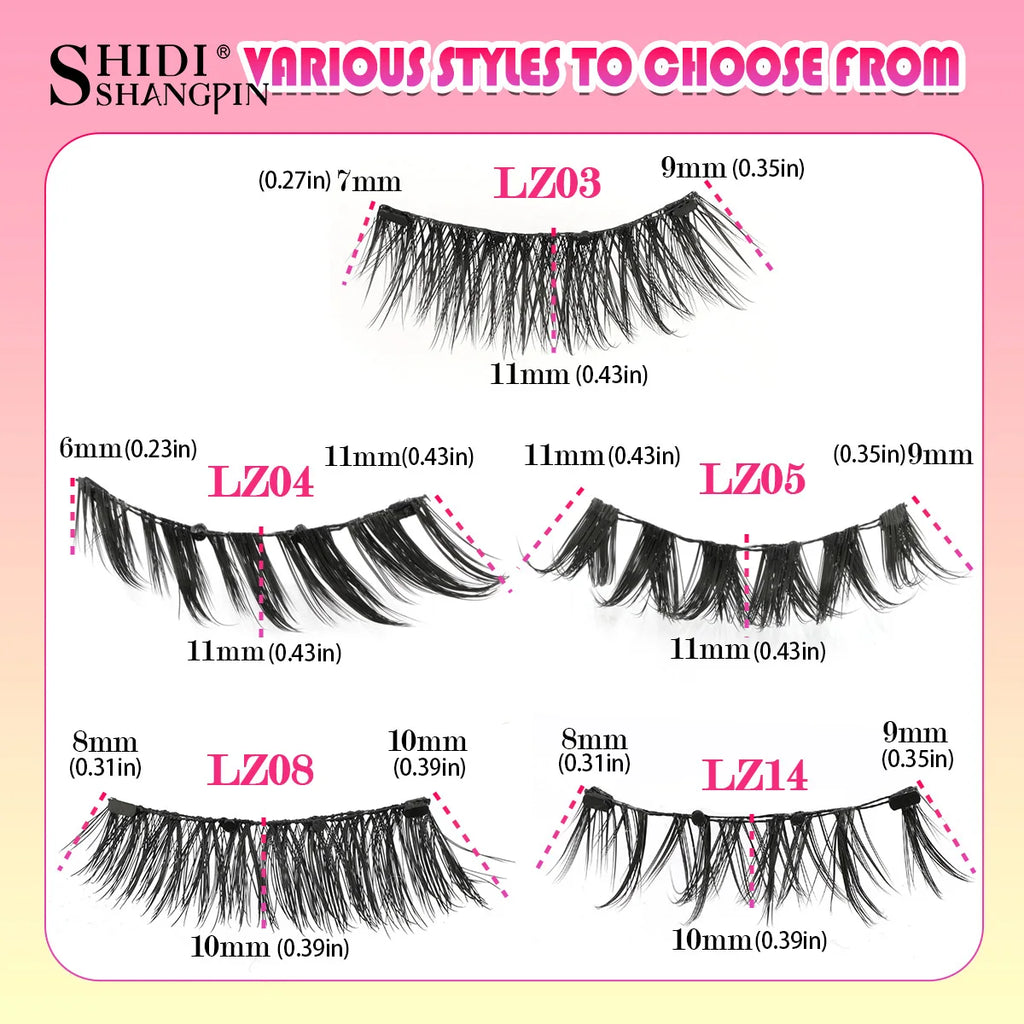 Manga Magnetic Eyelashes Reusable Cat Eye Magnetic Lashes Sensitive Eye Friendly Natural Curler Cosplay False Lashes Makeup Tool Vue