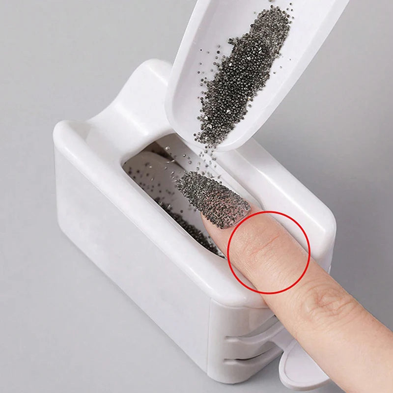 1PC Double Layer Glitter Powder Recycling Box White Color Nail Art ManicureTools For DIY Nail Storage Portable Container 2022 Vue