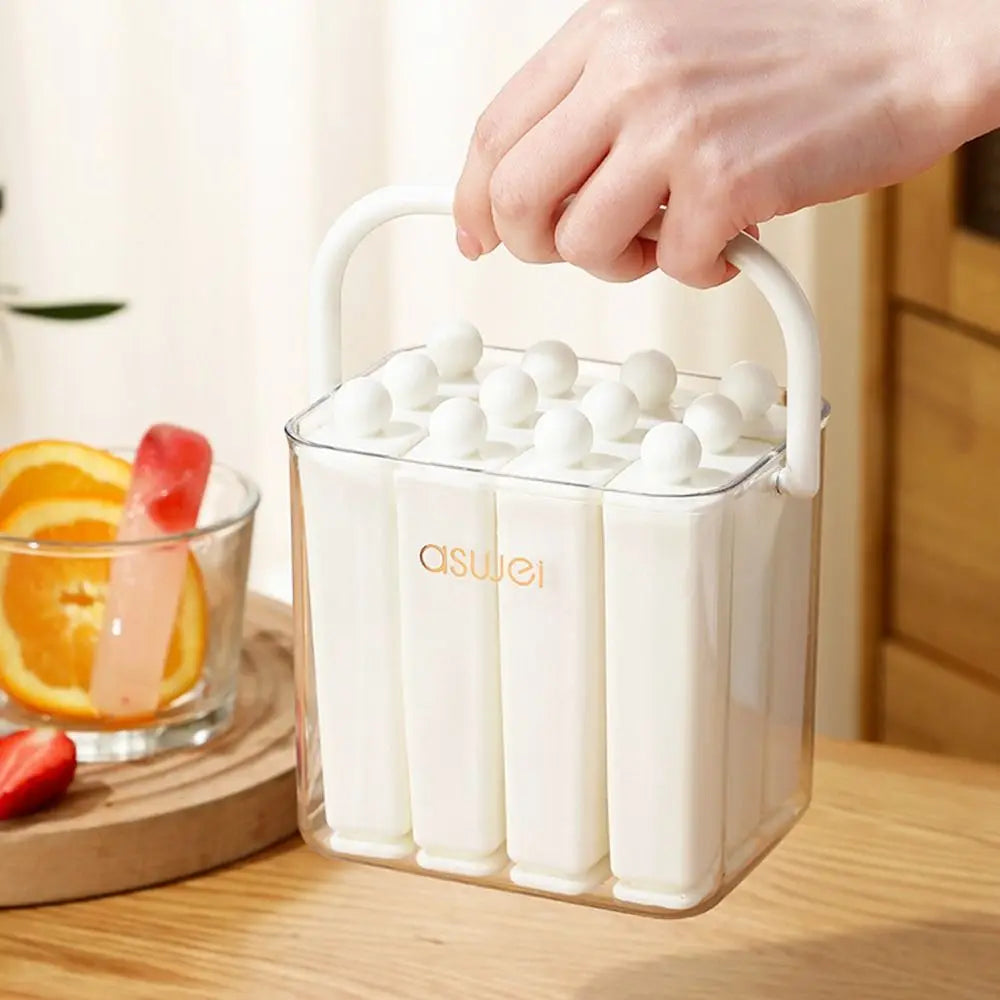 Durable Silicone Old Popsicle Mold Lid Portable Long Bar Ice Tray