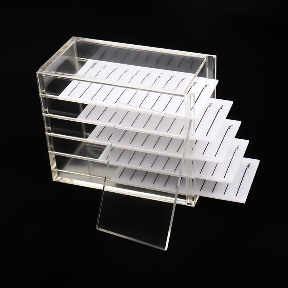 5 Layers Eyelash Extensions Storage Box Acrylic Pallet Mink Lash Organizer Holder Display Stand Grafting Makeup Tools Supplies Vue JMJ-5G