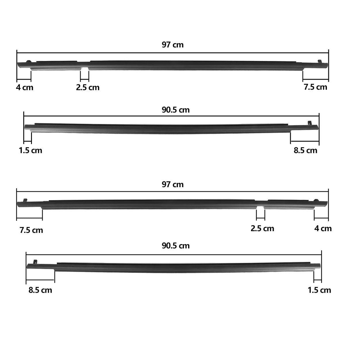 4Pcs Car Window Rubber Sealant Strip Side Weatherstrip Rainproof Weather Strip For Toyota RAV4 2006-2008 Vue