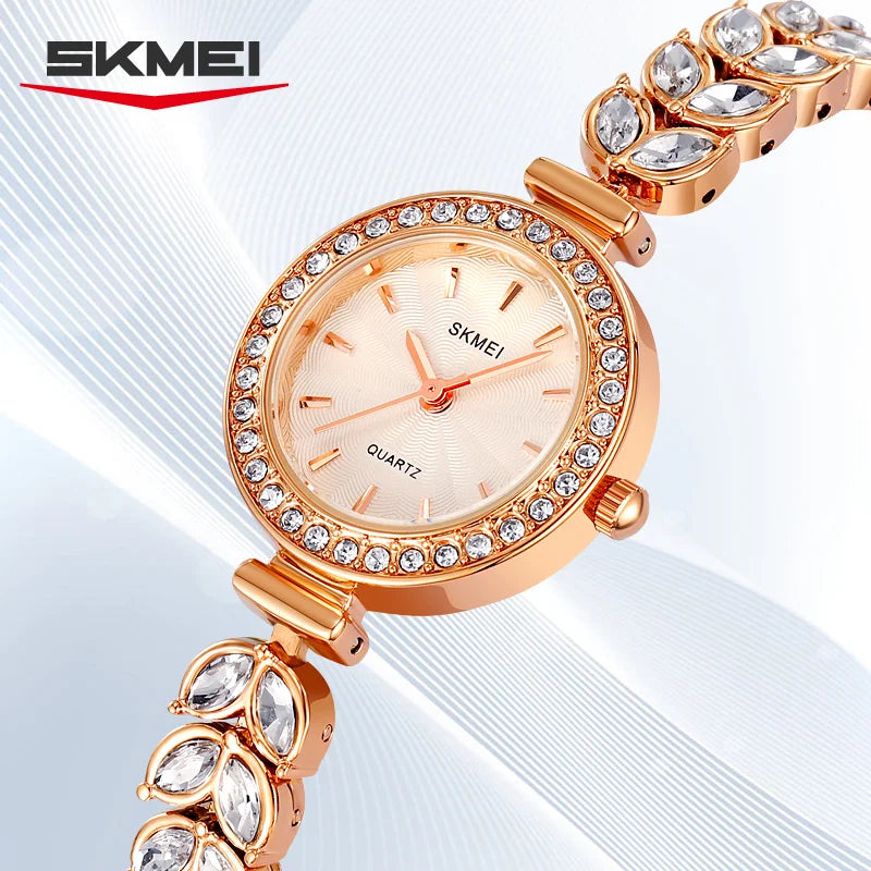 SKMEI 2547 Women's Diamond Quartz Watch – Waterproof Steel Women's Quartz Watch Vue
