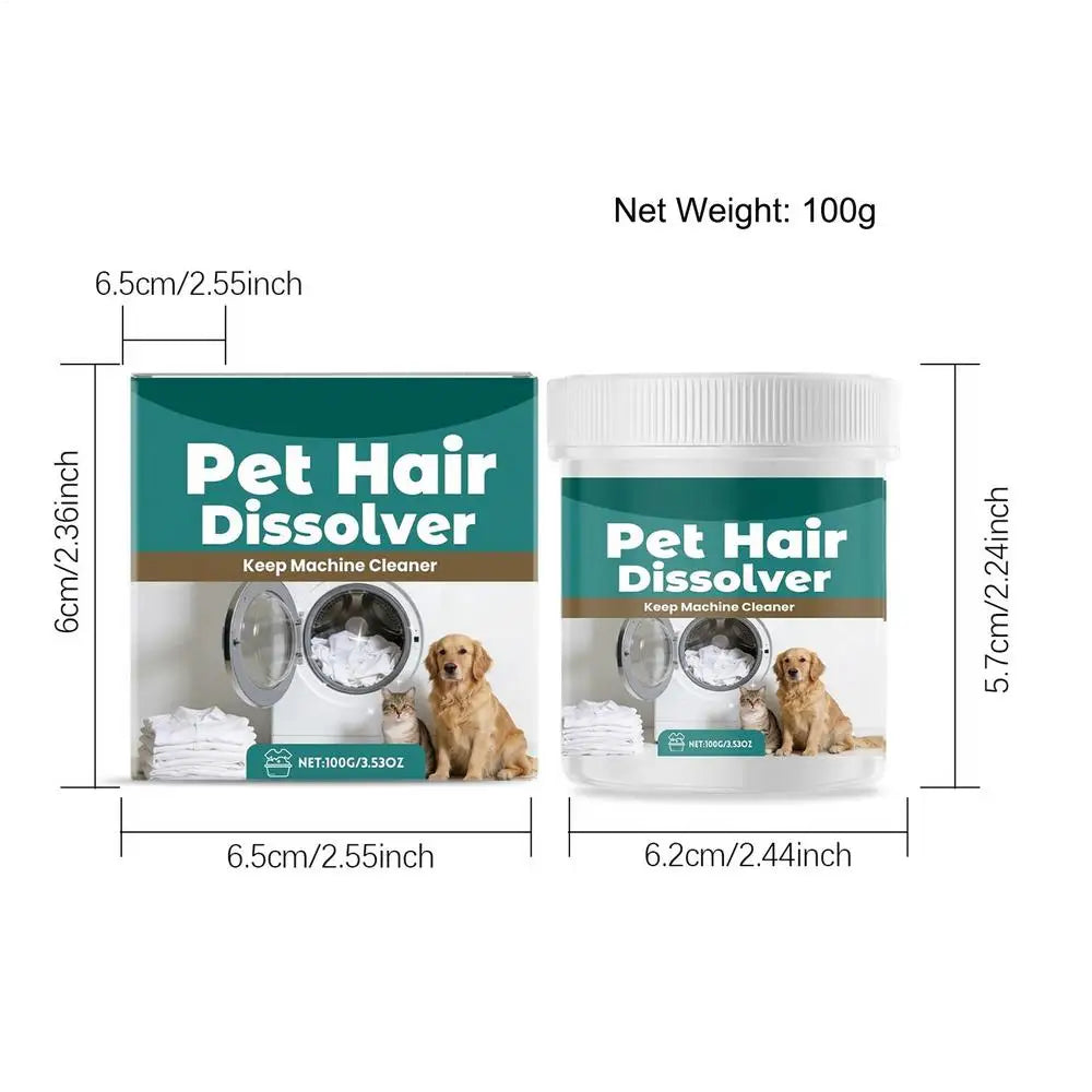 100g Pet Hair Dissolver Laundry Cleaner Washing Machine Hair Remover Detergent Additive Multipurpose Laundry Dog Hair Catch Vue 100g