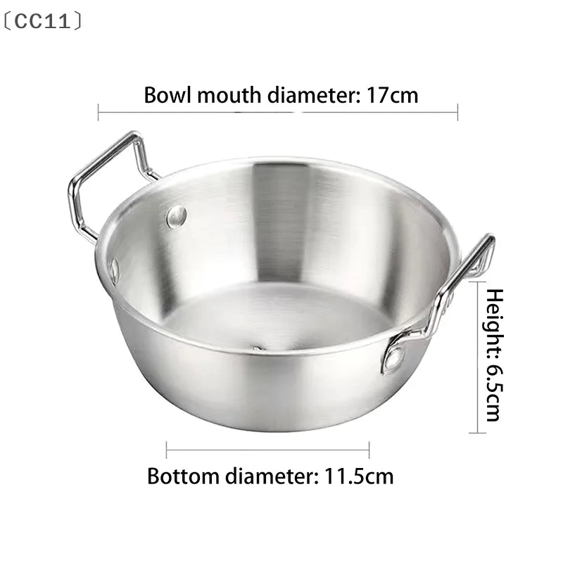 CC11Stainless Steel Seafood Rice Pot Home Cooking Paella Pan Picnic Vue