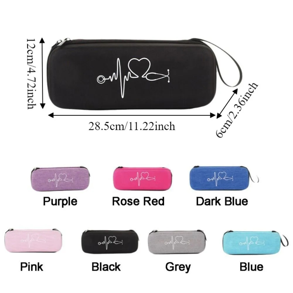 EVA Stethoscope Storage Bag Shockproof Empty Portable Storage Box Mesh Pockets Zipper Stethoscope Carrying Case For Home Vue