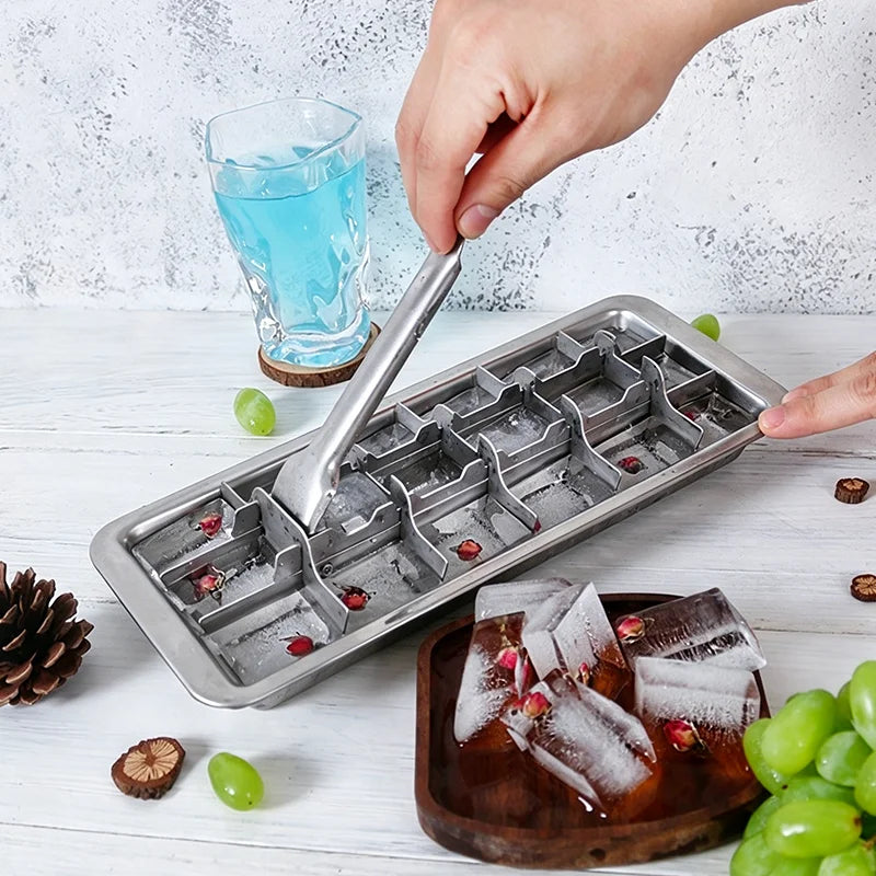 304 Stainless Steel Ice Cube Tray with Easy-Release Lever Ice Cube Tray Vue