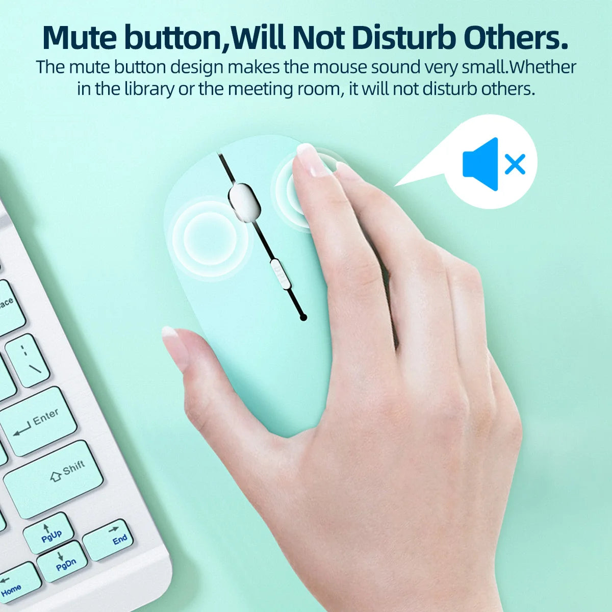 Lenovo Wireless Mouse For Tablet Laptop Computer Mini Ultra Thin Wireless Mice Bluetooth 5.0 Battery version Mute Button Mouse Vue
