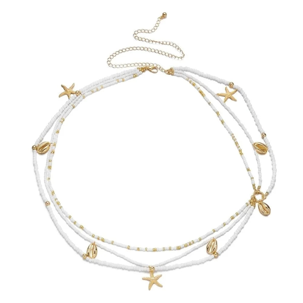 Sexy Bohemian Waist Chain Sea Star Rice Beads Body Starfish Shell