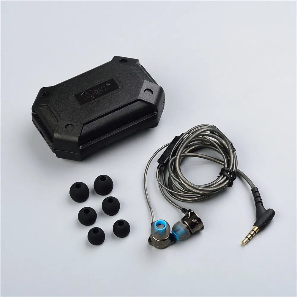 QKZ DM7 Zinc Alloy HiFi In-Ear Earphones | Deep Bass Stereo Wired In-Ear Earphones Vue