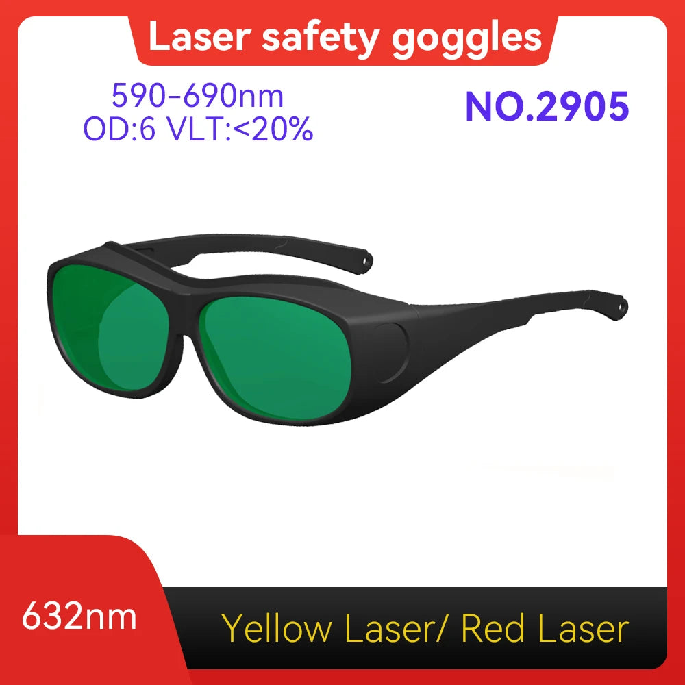 Laser Goggles ANSI Z87.1 Approved OD7+ 800-1100nm Impact-Resistant PA Frame Laser Lenses for High Power Fiber Laser Cutting Vue Model 2905 OD6
