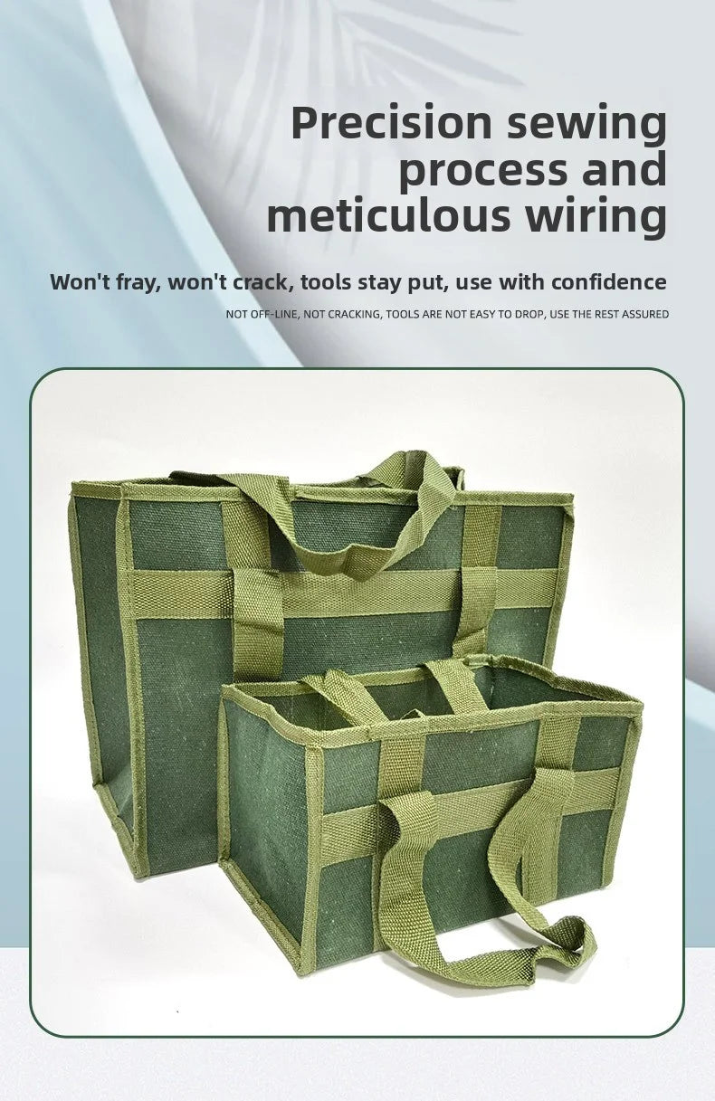 Large Capacity Thick Canvas Handheld Tool Bag Wear-resistant Electrician Maintenance Storage Bag Auto Repair Tool Organizer Bag Vue