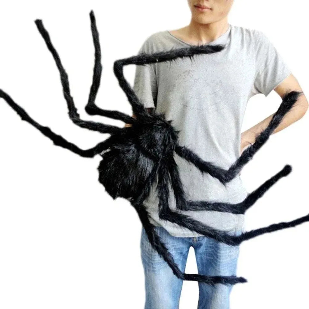 Halloween Big Plush Spider Horror Halloween Decoration Party Prop Outdoor Giant Spider Decor 30-200cm Chamber Prank Black Spider Vue