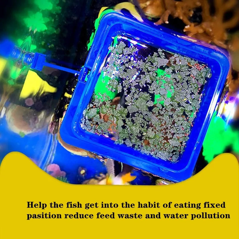 1pc Fish Feeding Supplies Plastic Buoyancy Circle Fish Tank Floating Food Tray Square/Round Aquarium Fish Food Feeding Ring Vue
