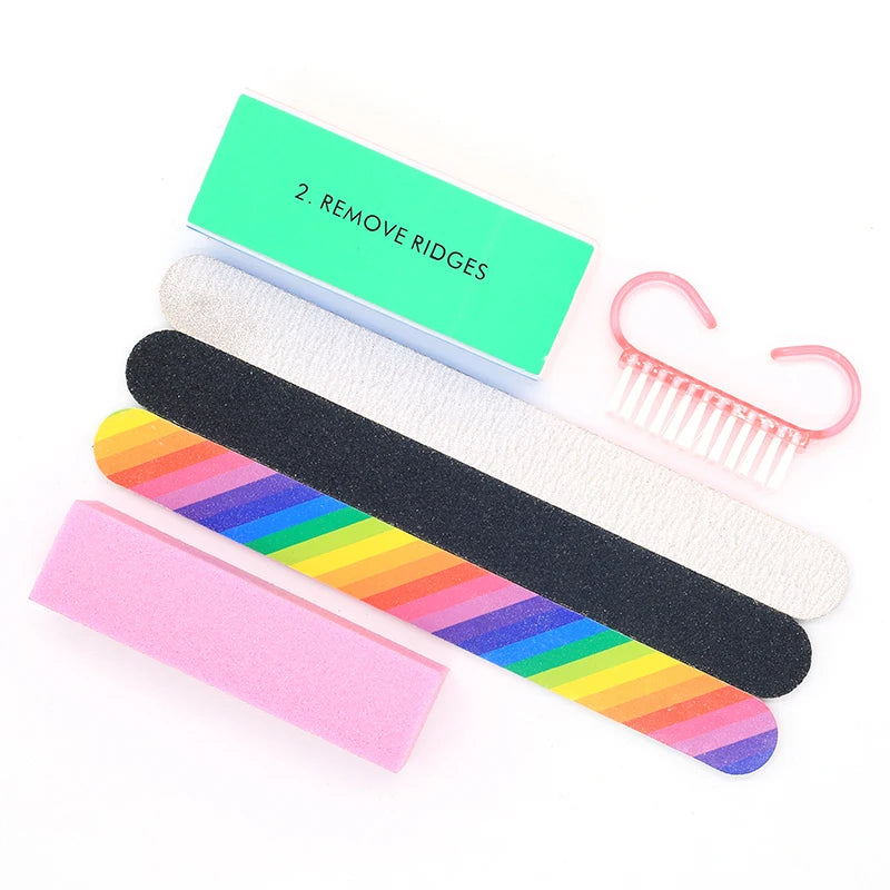 Nail Art Buffer Grinder Buffing Block White Nail File For Pedicure Tips Manicure Care Sponge Buffer Gel Polish Accessories Tools Vue