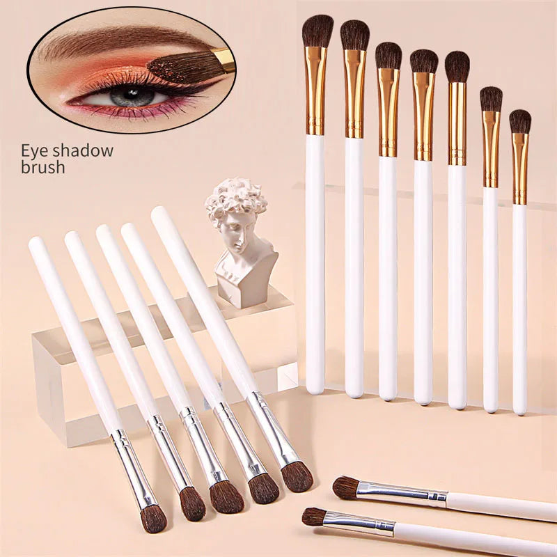 7Pcs Horse Hair Eye Brushes Set Eyeshadow Blending Concealer Highlight Nose Contour Brush Professional EyeShadow Makeup Brushes Vue