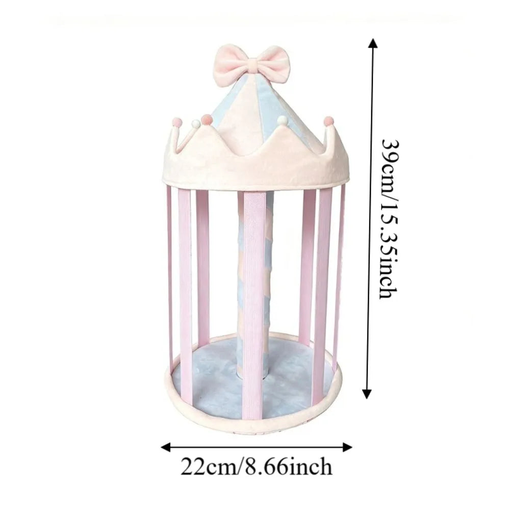Cute Bow Design Hair Accessory Display Space Saving Carousal Shape Hair Clips Storage Stand Non-slip 8 Rows Hair Clips Organizer Vue