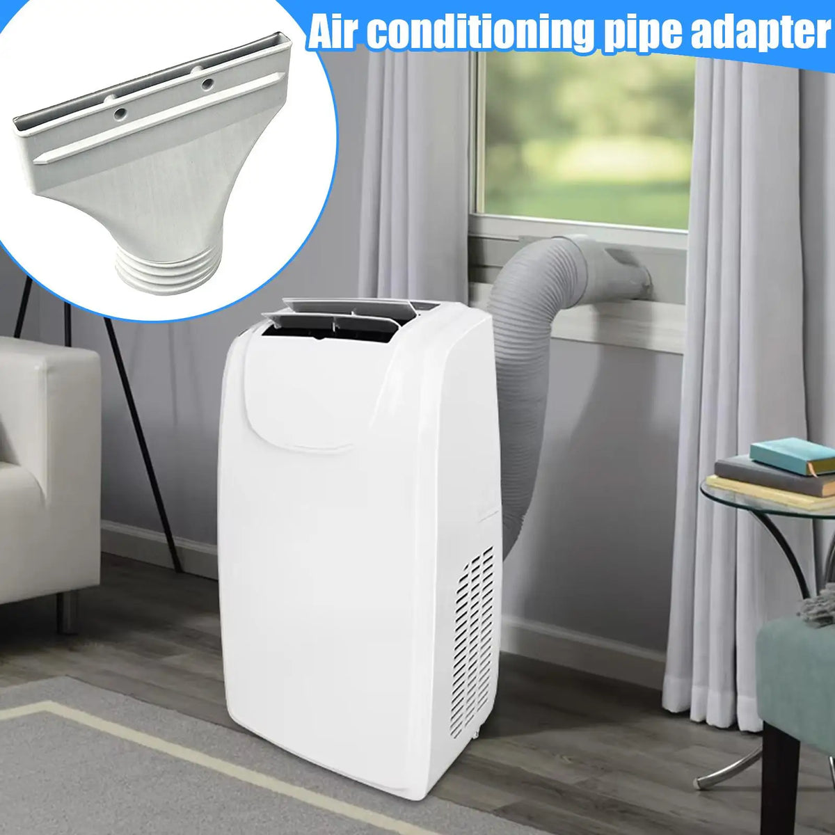 Portable Ac Hose Adapter Exhaust Port For Air Conditioning Outlet Pipe Connector Flat Exhaust Nozzle Plastic Flat Hose Adapter Vue