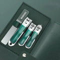 Stainless Steel 4 Pcs Nail Clipper Manicure Set Travel Manicure Grooming Kit Nail Clipp Professional Men/Women Nail Clippers Kit Vue Dark Green