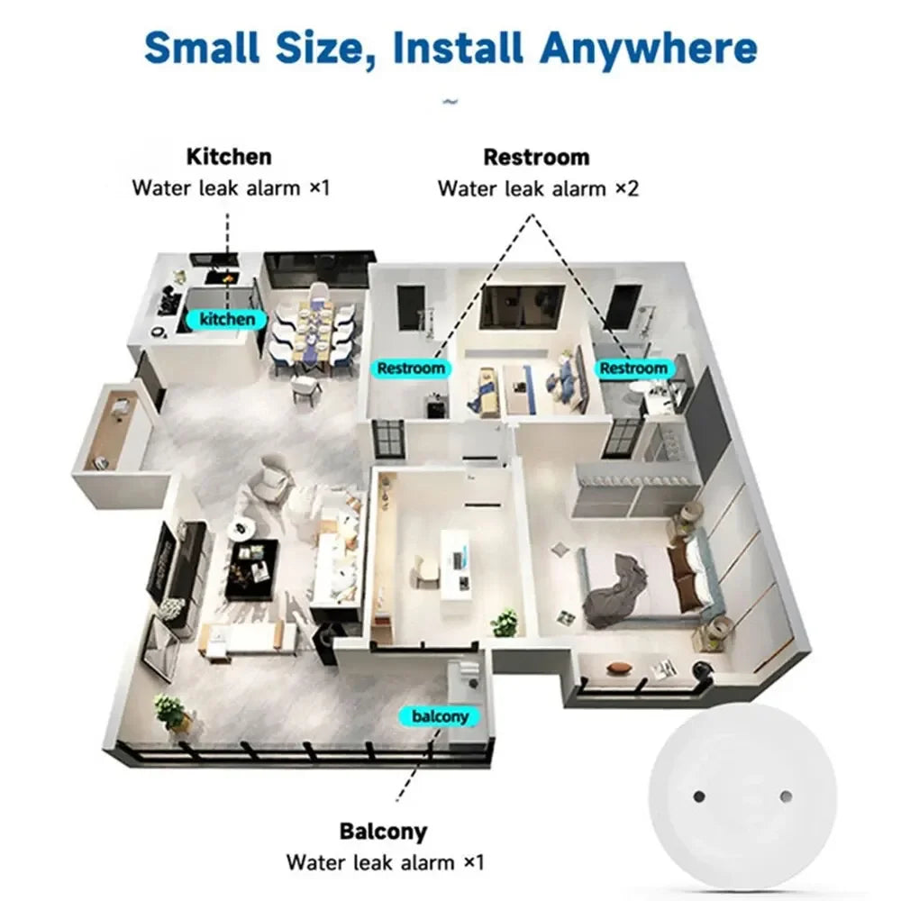 ZigBee Smart Water Immersion Sensor Leak Detector Flood Water Leakage Alarm App Smart Life Control Need Zigbee Gateway Vue