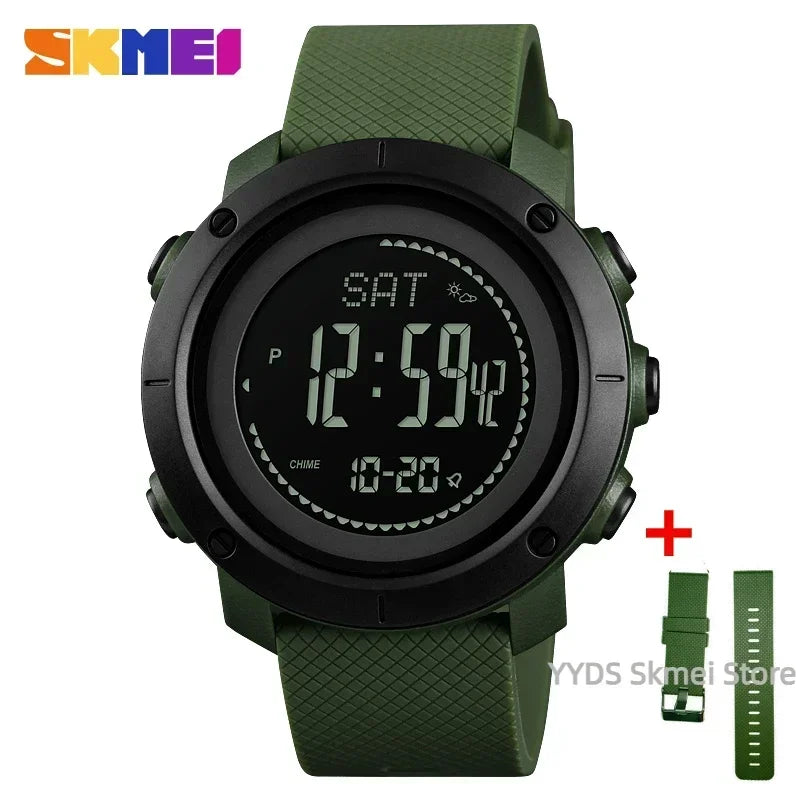 SKMEI 1427 Men's Digital Watch – Compass & Weather Digital Sport Watch Vue 1427Greenblack strap China Mainland