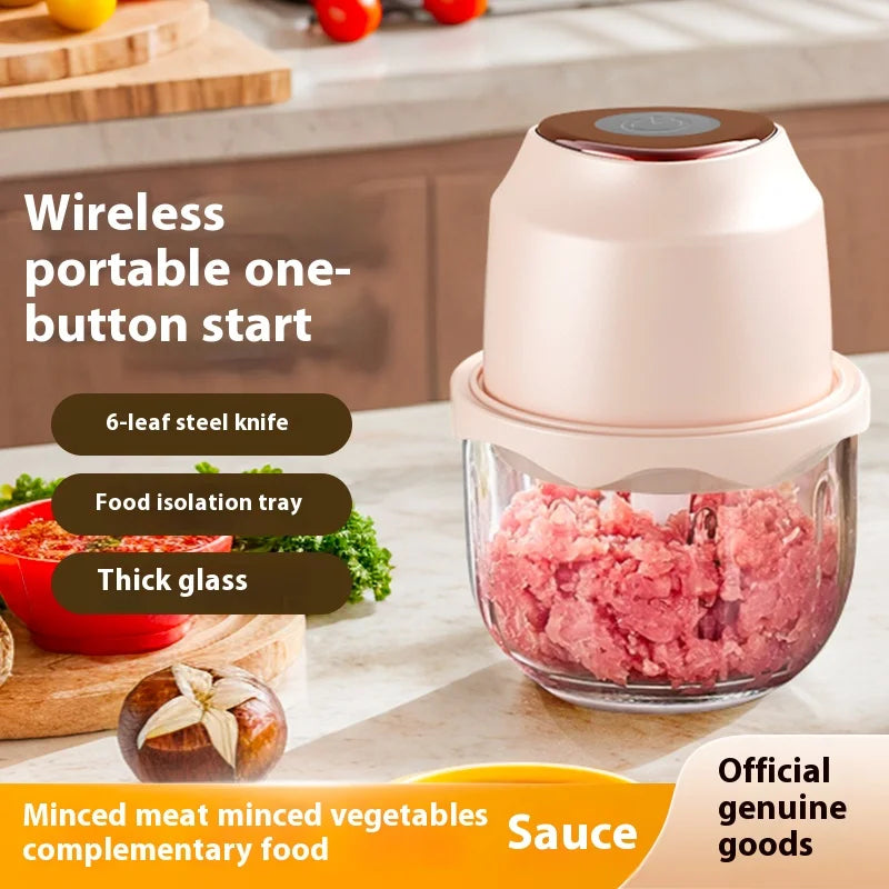 350ML Food Chopper Electric Meat Grinder Garlic Masher USB Multifunction Slicer Blender Kitchen Food Processor Vue