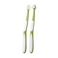 2pcs 360 Degree Cleaning Dog Toothbrush Micro Head Soft Hair Bristles Teeth Cleaning Brush Bite Resistant Cat Toothbrushes Vue Green
