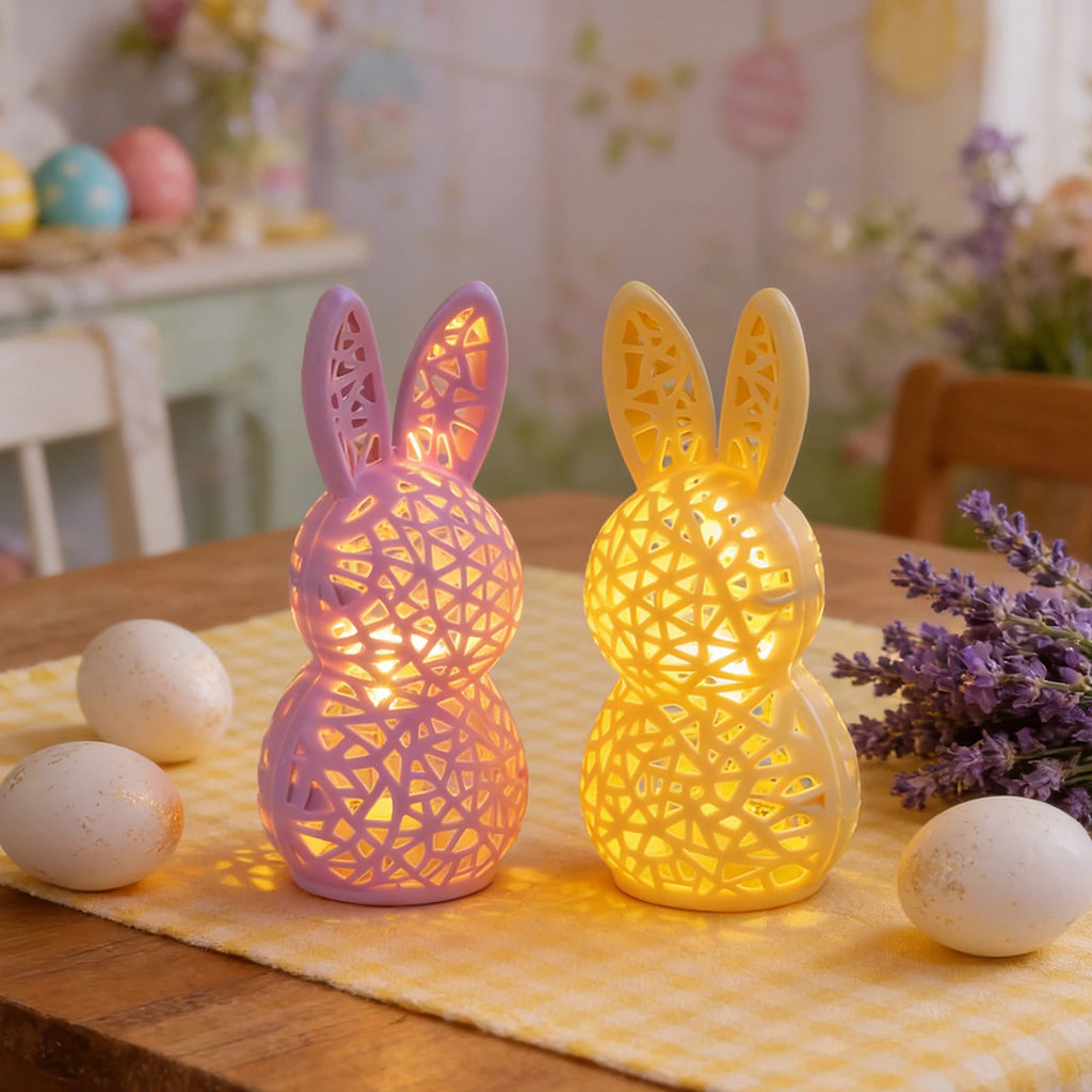 Easter LED Hollow Bunny Night Light | 3D Printed Figurine Lamp LED Night Light Vue