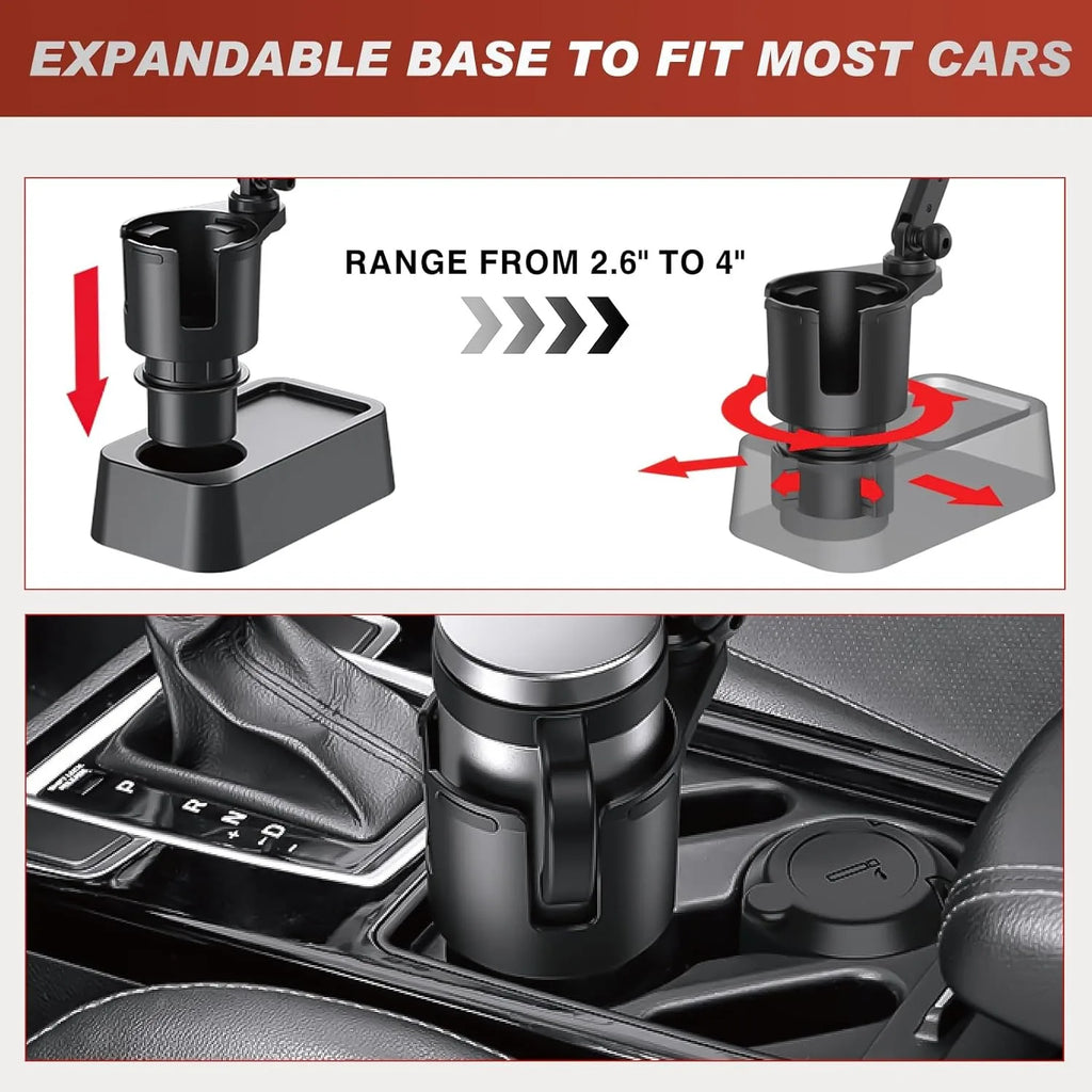 Nilight Cup Holder Expander for Car,Upgraded Car Cup Holder Expander Adapter with Offset Adjustable Base and 8" Tray Yeti Vue