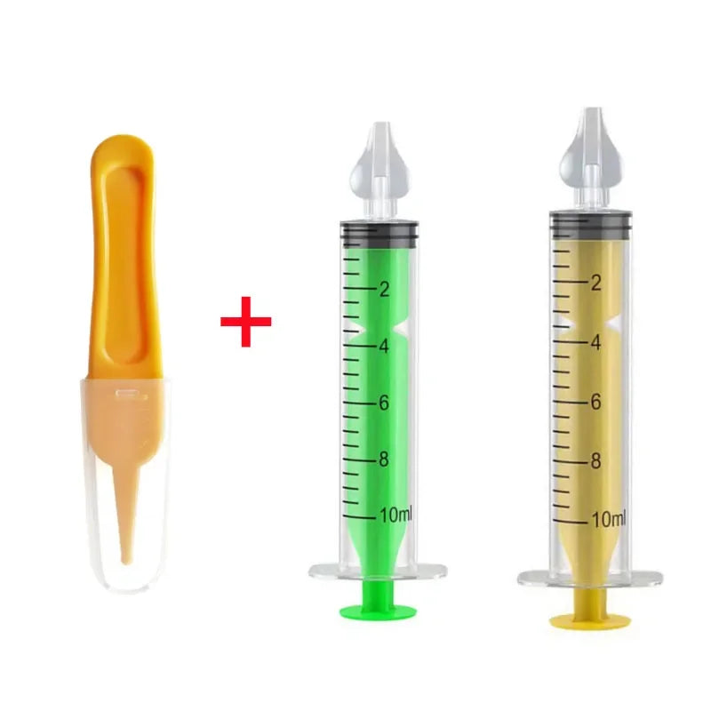 vvocci Nasal Professional Baby Aspirator with Nose Cleaning Tweezers Set Syringe Nasal with Tweezers for Newborn Infants Kids Vue B392 3PC Set E