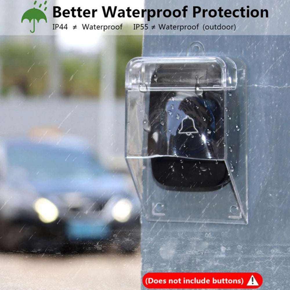 Wireless Doorbell Waterproof Cover Transparent Cap for Outdoor Doorbell Protection Box for Rain Protection and Splash Prevention Vue