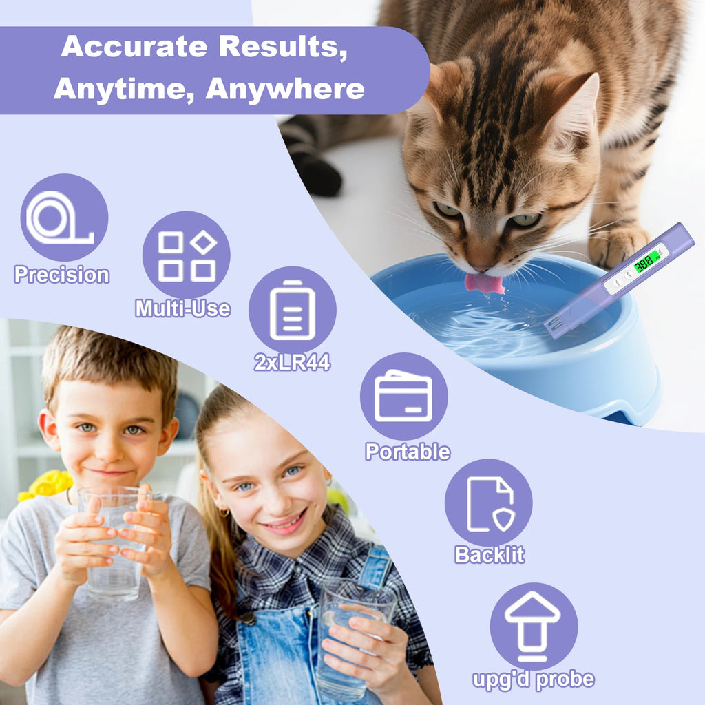 A11 TDS Water Quality Tester 0-9990 ppm Instant Read Digital Meter with Color-Coded Alerts,Value Lock, Auto Backlight&Shutdown Vue