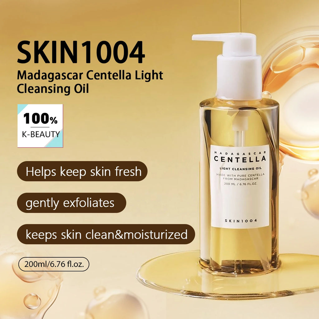 SKIN1004 Madagascar Centella Light Cleansing Oil,Lightweight Oil Texture,Non-Greasy,Korean Cosmetic,K-Beauty,Korean Makeup Vue