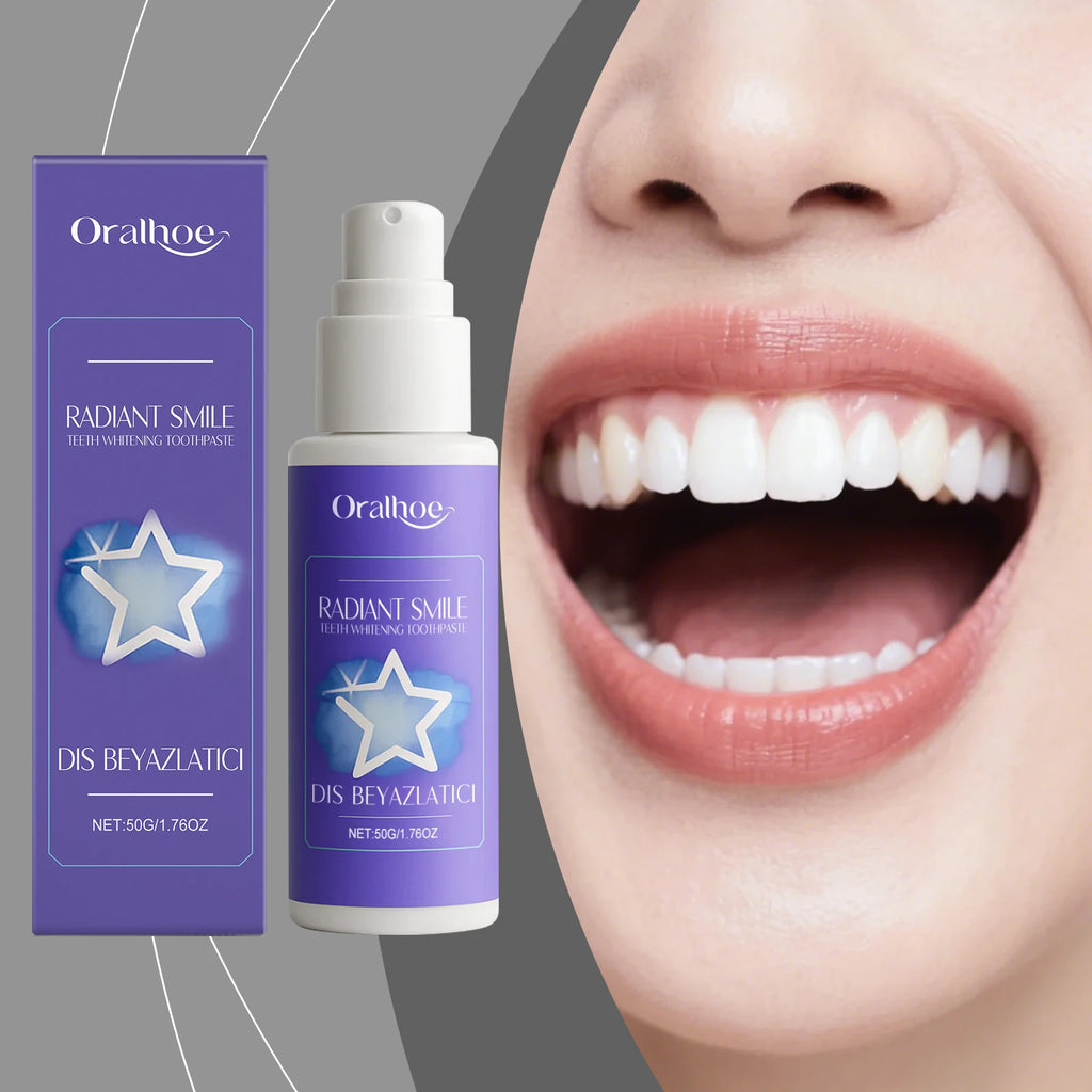 Purple toothpaste, daily cleaning for yellow teeth, stains, tartar & bad breath, fresh breath oral care toothpaste. Vue