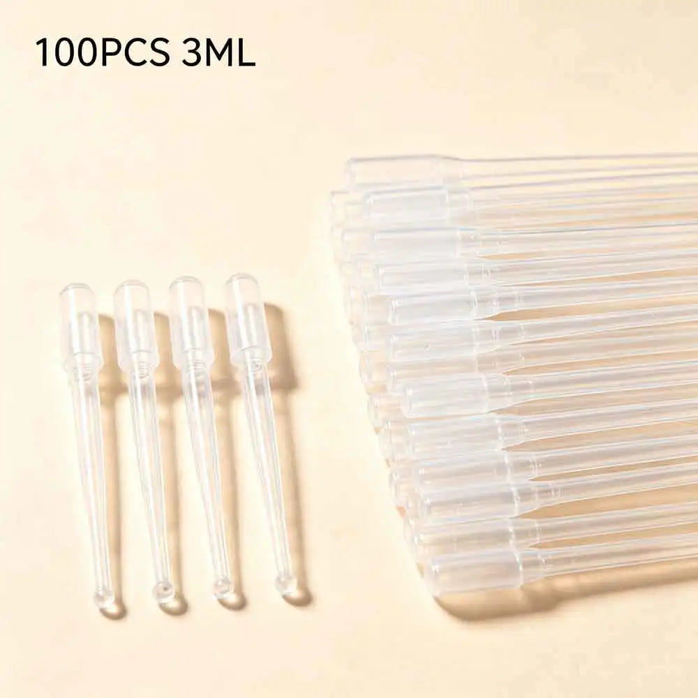 vvocci 3ml Clear Graduated Pipettes Plastic Disposable Dropper Labware Transfer Pasteurized Cups 100 Test Tubes Vue