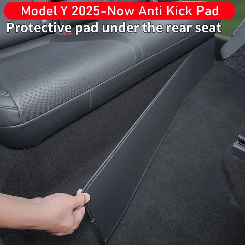 Threshold Anti-Dirty Leather Mat for Tesla Model Y Juniper 2026 2025 Rear Seat Under Protector Pads 2nd Row Seat Lower Protector Vue
