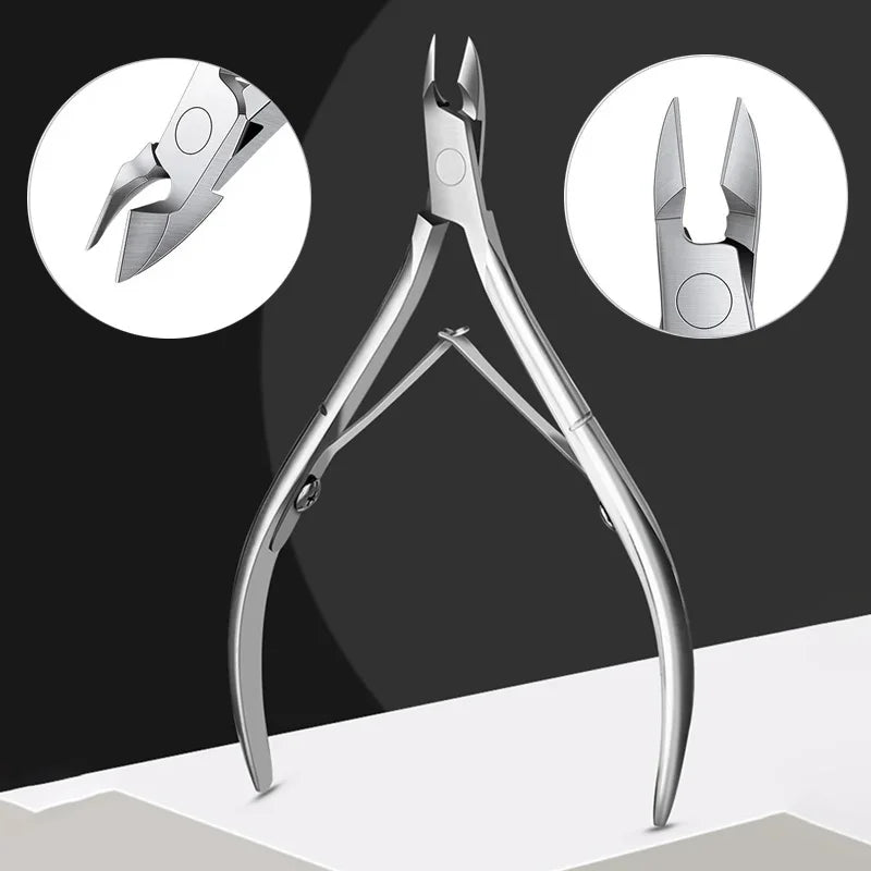 6pcs Nail Art Tool Stainless Steel Double Push Spoon Pusher Cut Nail Cuticle Nipper Dead Skin Scissor Trimmer Remover Clipper Vue