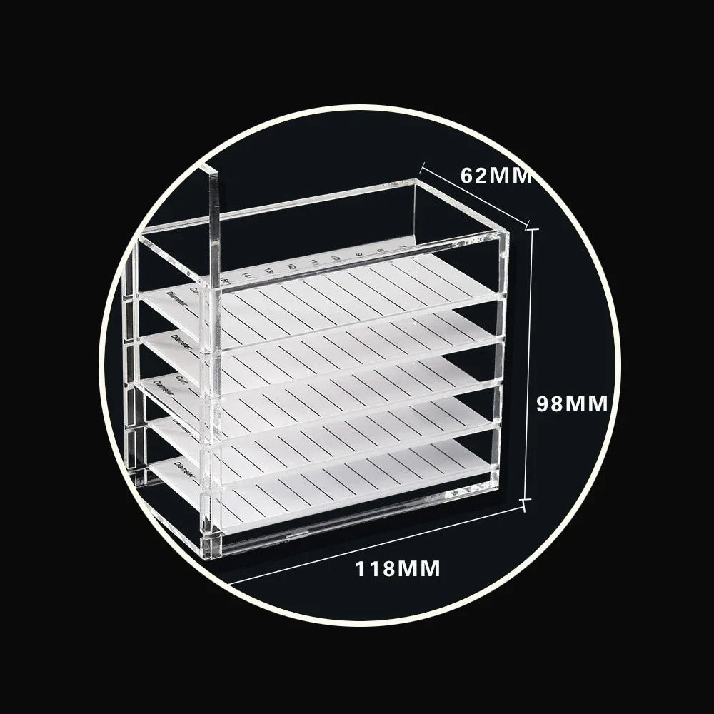 5 Layers Eyelash Extensions Storage Box Acrylic Pallet Mink Lash Organizer Holder Display Stand Grafting Makeup Tools Supplies Vue