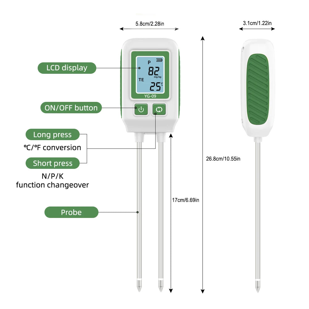 Soil NPK Analyzer Meter – Nitrogen Phosphorus Potassium Tester Soil NPK Analyzer Vue