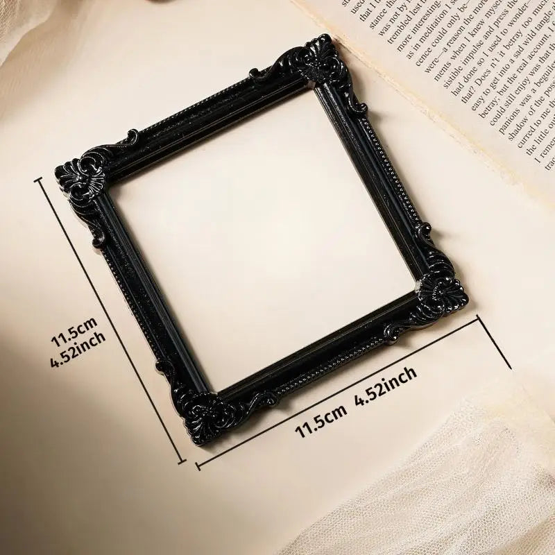 European Style 1Pcs Resin Photo Frame Black Edged DIY Wall Decoration for Pictures Stylish Frame for Study Room or Office Vue A8