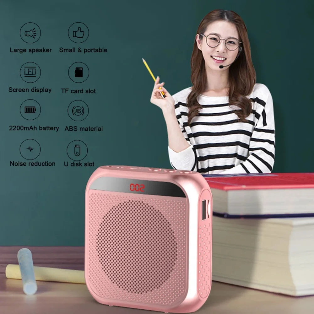 Portable Voice Amplifier Megaphone Mini Audio Speaker With Microphone Rechargeable Ultralight Loudspeaker For Teachers Vue
