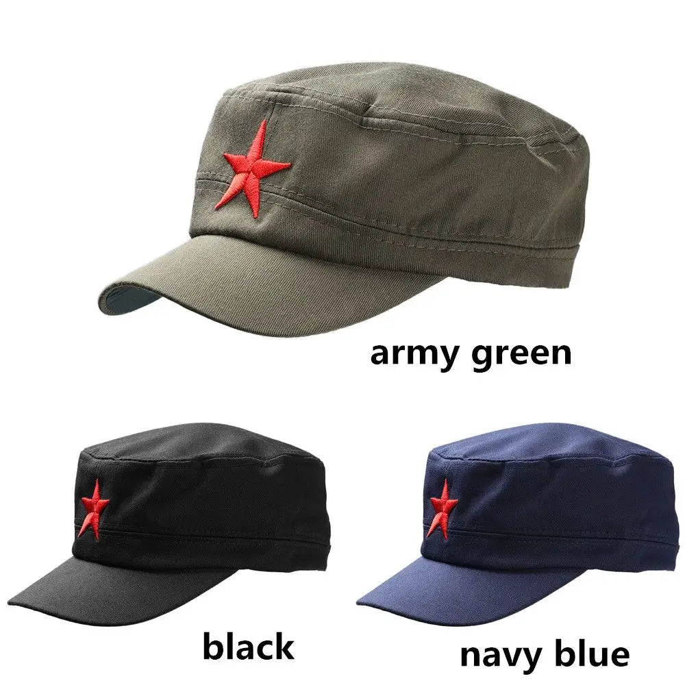 Fashion Cotton Adjustable Red Star Plain Cap Hat Sun Hats