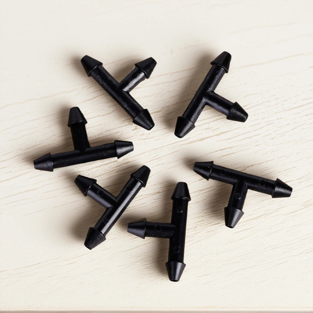 50-Pack Barbed Tee Connectors for 3/5mm Drip Irrigation Hose Drip Irrigation Fittings Vue