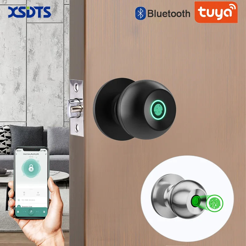 XSDTS With Tuya Biometric Fingerprint Smart Door Lock Electronic Lock Keyless Security Door Entry Home House Apartment Vue