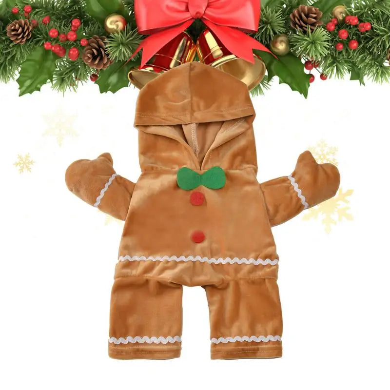 Christmas Gingerbread Dog Costume Hoodie | Warm Pet Sweater Pet Costume Hoodie Vue