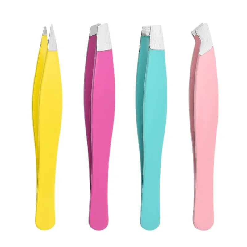 for Eyelash Eyebrow Tweezers 1/4pcs Hair Extension Tweezer Clip Removal Stainless Steel Colorful Professional Makeup Beauty Tool Vue M169 4pcs