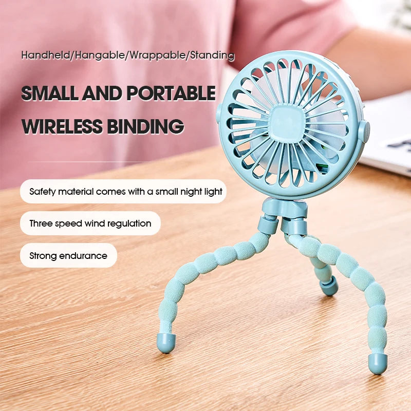HOMEFISH Portable Baby Stroller Fan Oscillating Clip-on Mini USB Vue